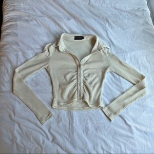 Pretty Little Thing long sleeve crop top